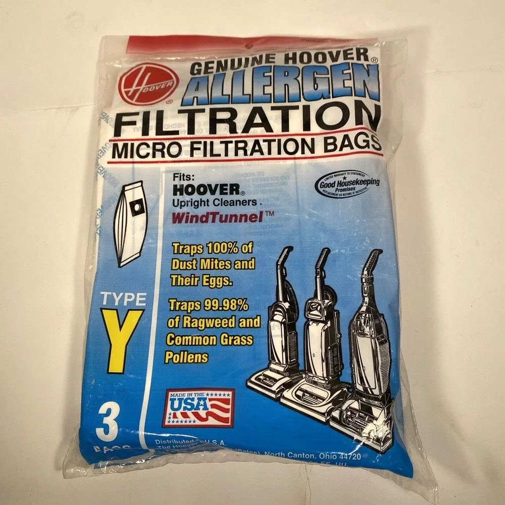 Type Y Hoover Vacuum Bags‎ Micro Filtration Allergen Genuine NIP 4